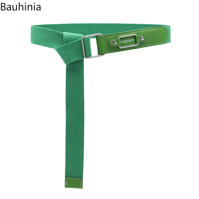 Bauhinia New 120*3.3cm Fashion Simple Jeans Woven Belt Youth Men And Women Solid Color All-match Canvas Belt