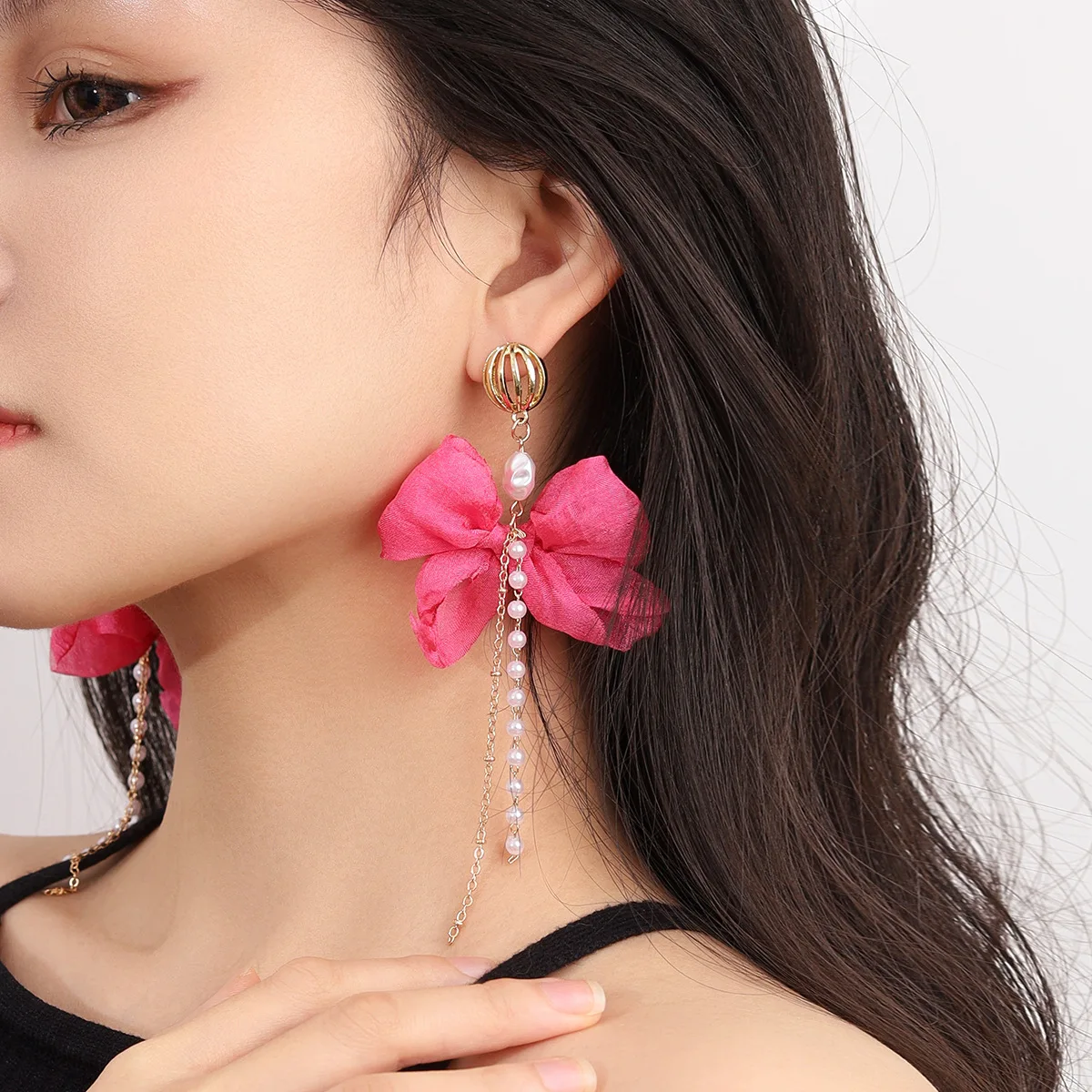 

New Bohemian Colorful Fabric Flower Drop Earrings for Women Vintage Exaggerated Statement Dangle Earrings Jewelry Brincos