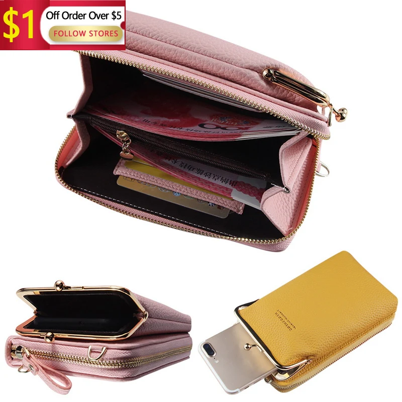 

Wallet Women Diagonal PU Multifunctional Mobile Phone Clutch Bag Ladies Purse Large Capacity Travel Card Holder Passport Cover