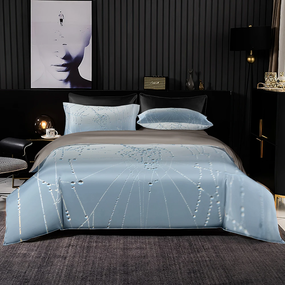 

Blue 2/3 Set Bedding Set,Transparent Water Droplet Print Duvet Cover for Home Textile,Reliable Quality with Pillowcase Full Size