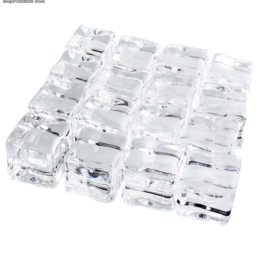 Искусственный кубик льда 10 шт./лот Прозрачный квадратный акриловый камень
