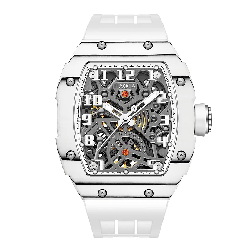 

Haofa Automatic Watch For Men Sapphire Luminous Self Wind Mechanical Watches Man Skeleton Waterproof Clock Carbon Fiber Luxury