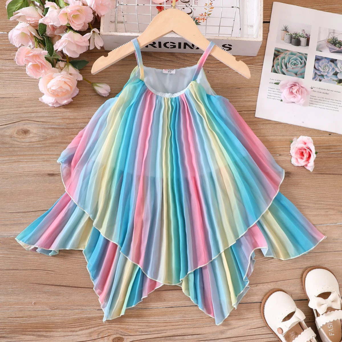 

PatPat Toddler Girl Colorful Pleated Slip Dress