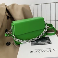 women small pu leather crossbody sling bags 2022 summer fashion thick chain designer brand shoulder bag female luxury handbags