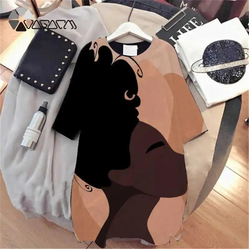 

Sexy Mini Sundresses Fashion Beauty Lady Print Korean Dresses Short Sleeve Pullover Dress Casual Clothes Summer One-Piece Dress