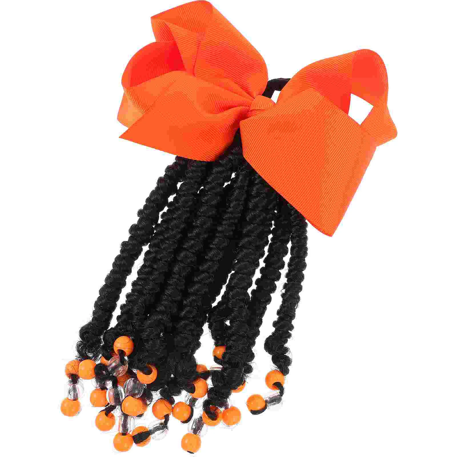 

Плетеные накладные волосы с бантом для хвоста, украшение «сделай сам», искусственные химические волокна для женщин и детей, красочные парики