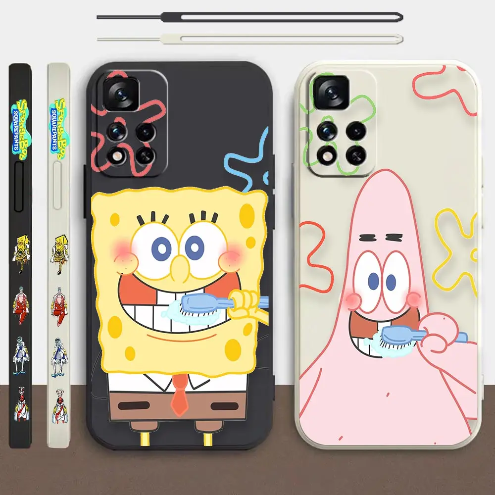 

Couple Funny SpongeBob Patrick Star Cartoon Case For Redmi Note 11 11T 11S 10 10T 10S 9 9T 9S 8 7 7S 6 5 4 4X Pro Max Lite Cover