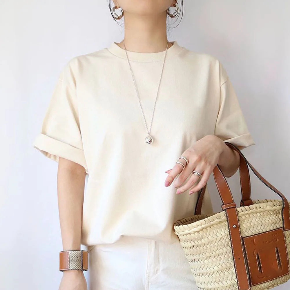 

Casual Women T-Shirts Tee Summer Short Sleeve Korean 2022 Janpan Fashion Letter Printed Women Pullover Tops Tee T-shirts Girl