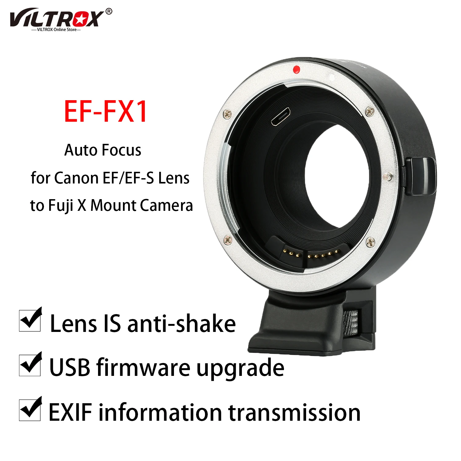 

Кольцо-адаптер Viltrox для крепления объектива с автофокусом для Canon EF/фотообъектива для Fuji X