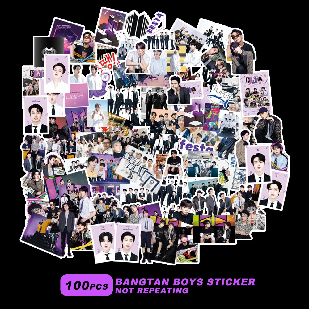 

10/50/100PCS New Album 2022 FESTA KPOP Star Bangtan Boys Poster Stickers Korea Stationery Decors Scrapbooking Stickers Fans Gift