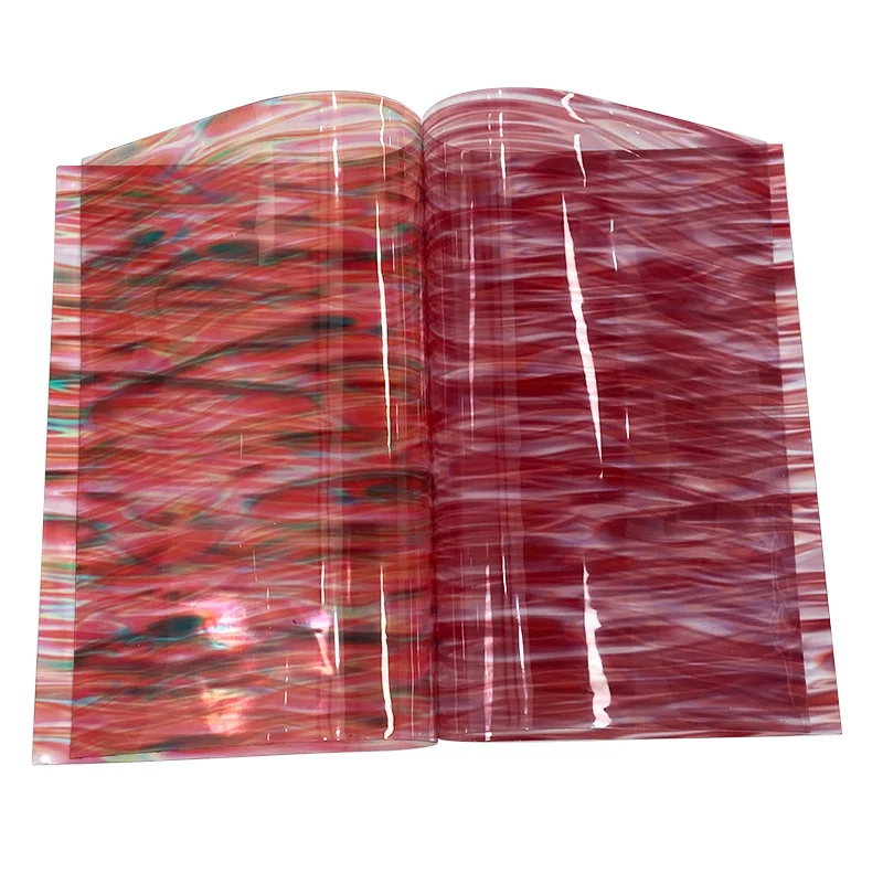 

46*135CM Rainbow Translucent Faux Leather Sheets PVC Vinyl Film 0.5MM for Packaging Decoration Bag Making DIY Craft Handmade