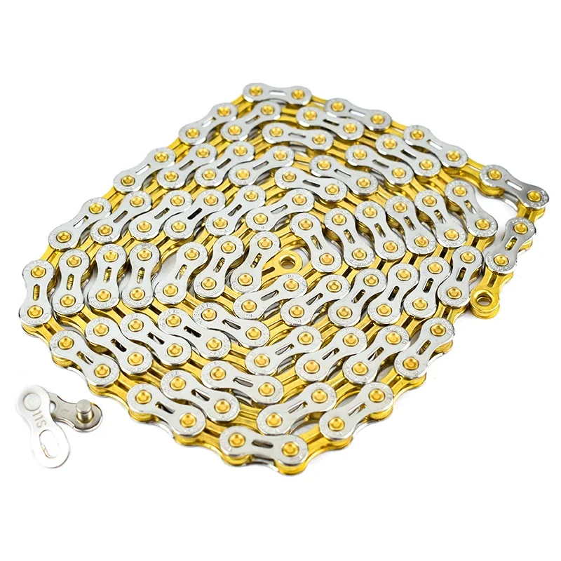 Велосипедная цепь 8 9 10 11 скоростей Velocidade серебристый золотой дорожная MTB 116