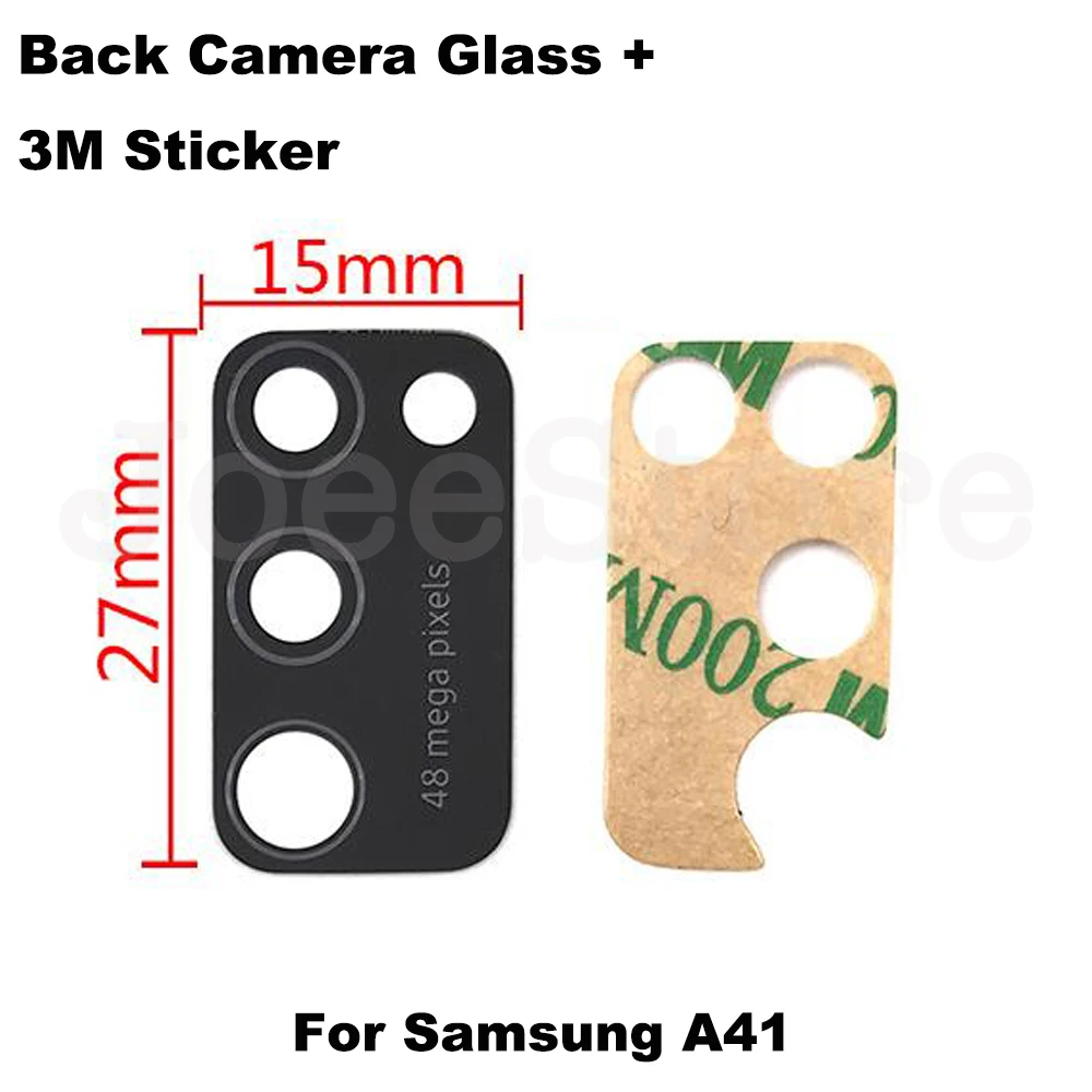 Фото Стекло для задней камеры Samsung A30S A31 A41 A50 A50S A51 A70S A71 A70, 50 комплектов, заднее стекло с наклейкой 3M, ремонт №4