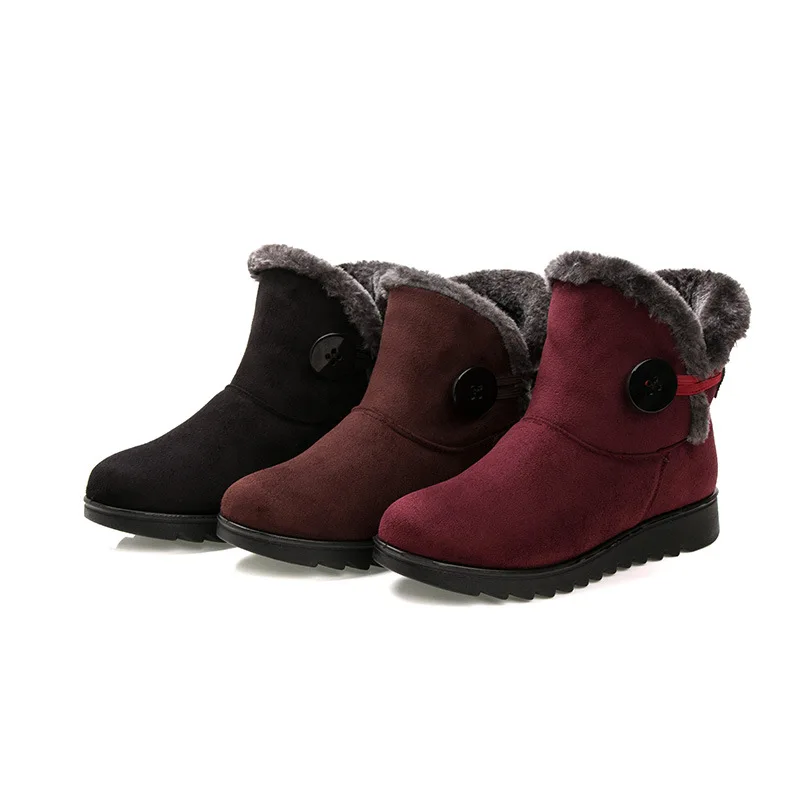 

New style buckle women's boots to keep warm, new snow boots, large size cotton boots, middle-aged and elderly cotton shoes