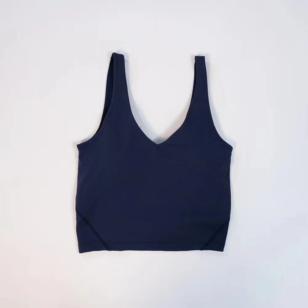 Lulu-Yoga suit, women's sports U-shaped vest, bra, fitness and beauty back, lined chest pad
