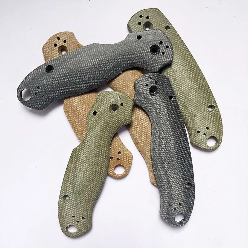 

A Pair Folding Knife Accessories Custom Cross fade Micarta Scales Shank Handle Grips For Spider Para3 C223