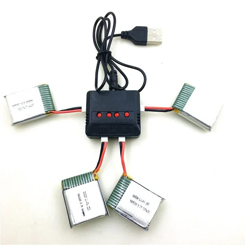 4 аккумулятора + USB-зарядное устройство для XK K123/WLtoys V931 Запасные части