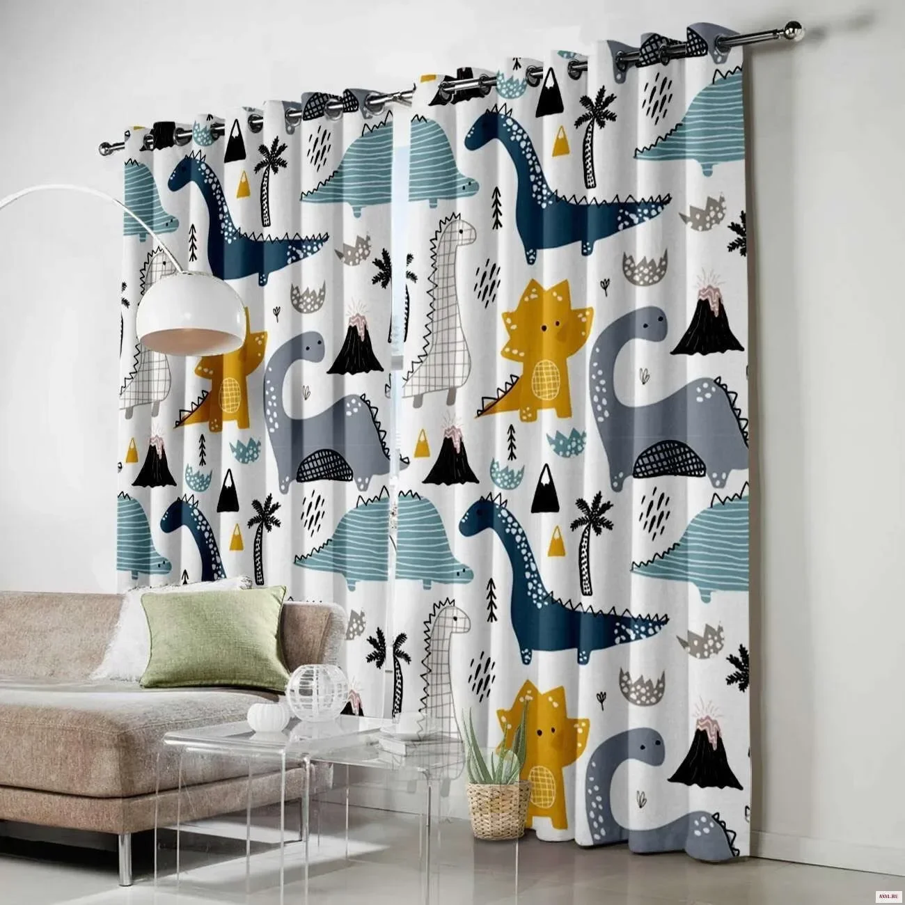 

3757-STB- Gradient Color Print Voile Nordic Grey Window Modern Living Room Curtains Tulle Sheer Fabrics Rideaux Cortinas