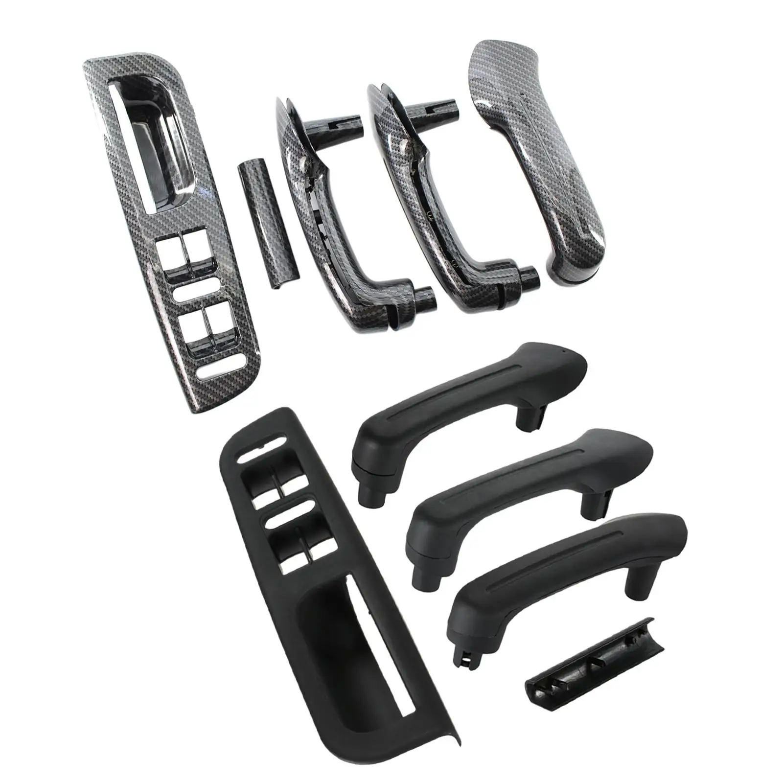 

5 Pcs Interior Door Grab Handle Cover Switch Bezel For For VW Golf MK4