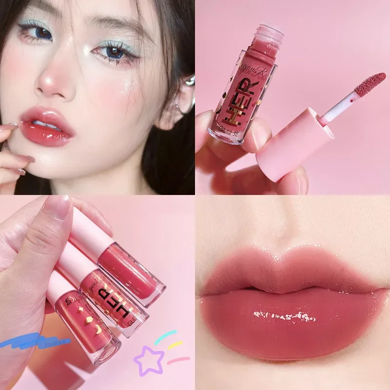 

NEW2023 Lipstick Moisturizing Lip Gloss Waterproof Sweat Lip Glaze Tint Long Lasting Lip Glaze Sexy Water-light Lip Gloss Makeup