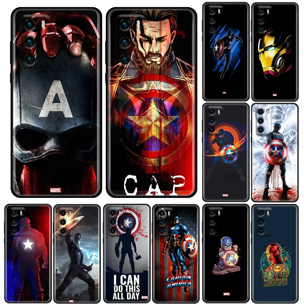 

MARVEL Captain America Phone Case for Huawei P10 P20 P30 P40 Lite P50 Pro Plus P Smart Z Case Soft Silicone Cover MARVEL