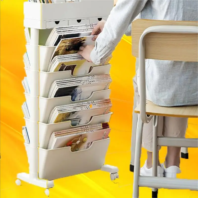 

Versatile Layered Plastic Movable Book Storage Rack for Living Room - Organize and Showcase Your Collection Effortlessly