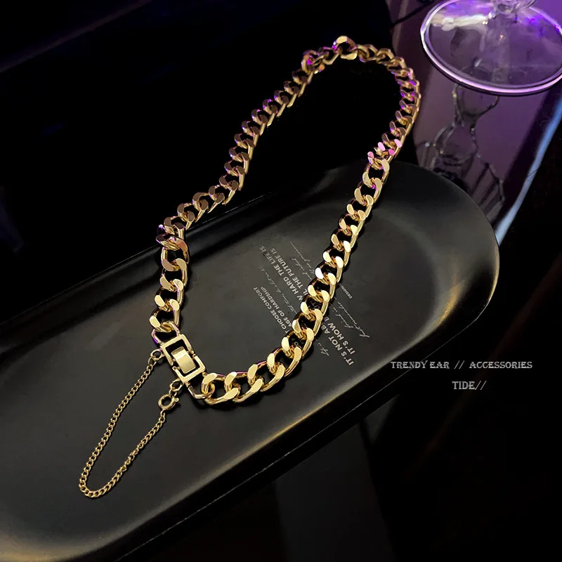 European and American Style Lovely Ran Hip-hop Women's Neck Chain Coquette Accessories Choker Cuban Necklace Cute Korean Fashion
