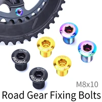 risk 4pcs road bike bicycle m8x10 chainring chain wheel gear fixing bolts screws nuts for shimano 105ut6800r8000da cranksets