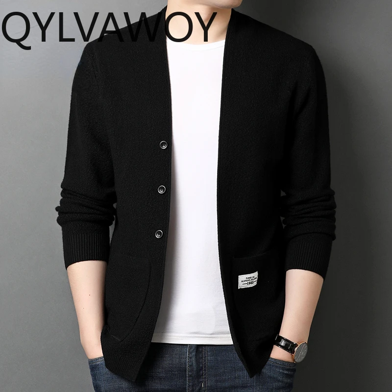 Кардиганы QYLVAWOY для мужчин модные свитера топ деловой повседневный мужской