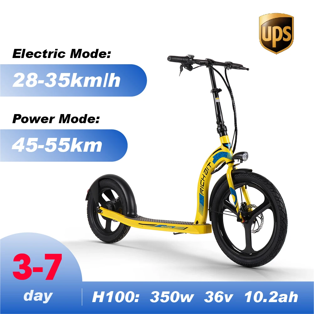 

【EU STOCK】RICHBIT Electric Scooter 350W 10.2AH Battery 36V Adult Self Balance Skateboard City Foldable Outdoor Scooter