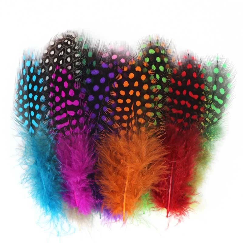 

50Pcs/Lot Colorful Natural Guinea Fowl Feathers Pheasant Needlework Accessories Crafts Chicken Plume Dream Catcher Decoration