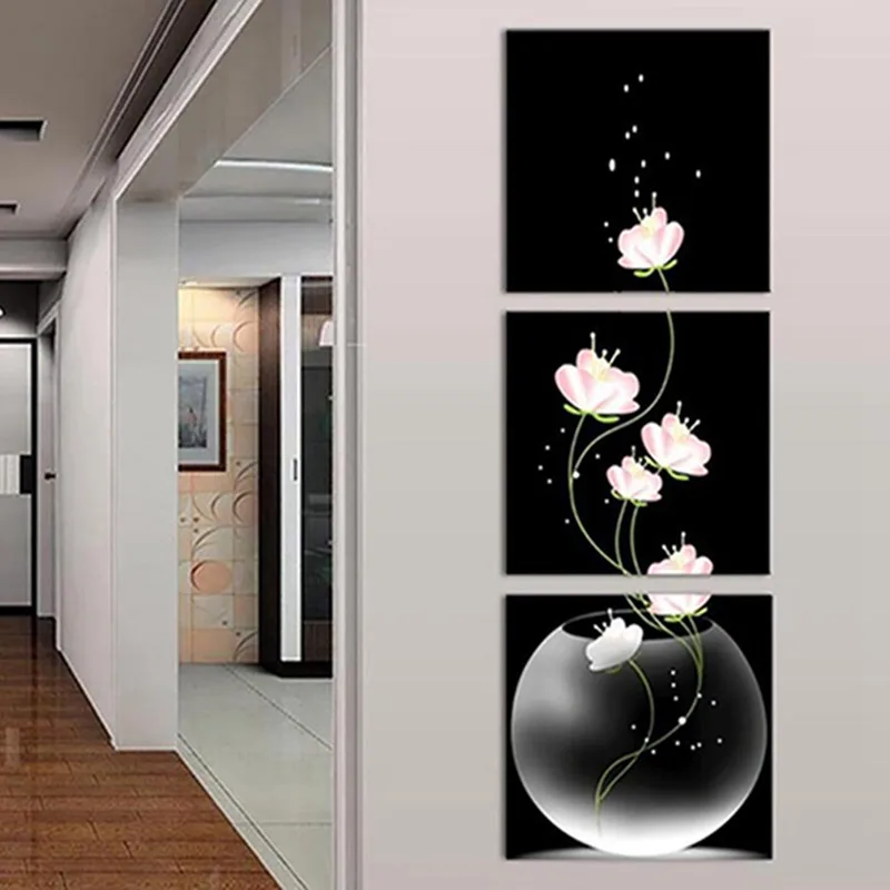 

Canvas HD Prints Pictures Home Decor 3 Pieces Color Elegant Tulips Paintings Wall Art For Living Room Flowers Poster Framework