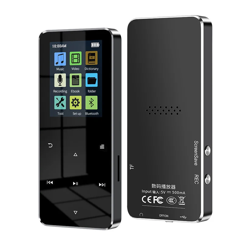 

2023 New MP3 Player With Bluetooth Speaker Touch Key Built-in 8GB 16GB HiFi Metal Mini Portable Walkman Radio FM Recording