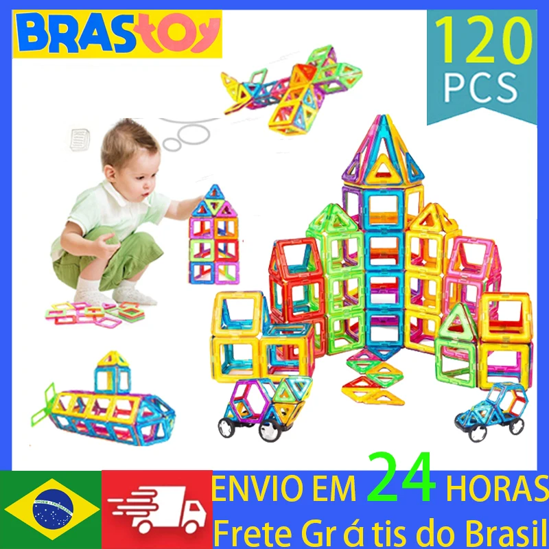 

Kids Magnetic Constructor Blocks Set Toys DIY Magnet Piece Building Blocks Montessori Educational Toys For Children Boy Girl