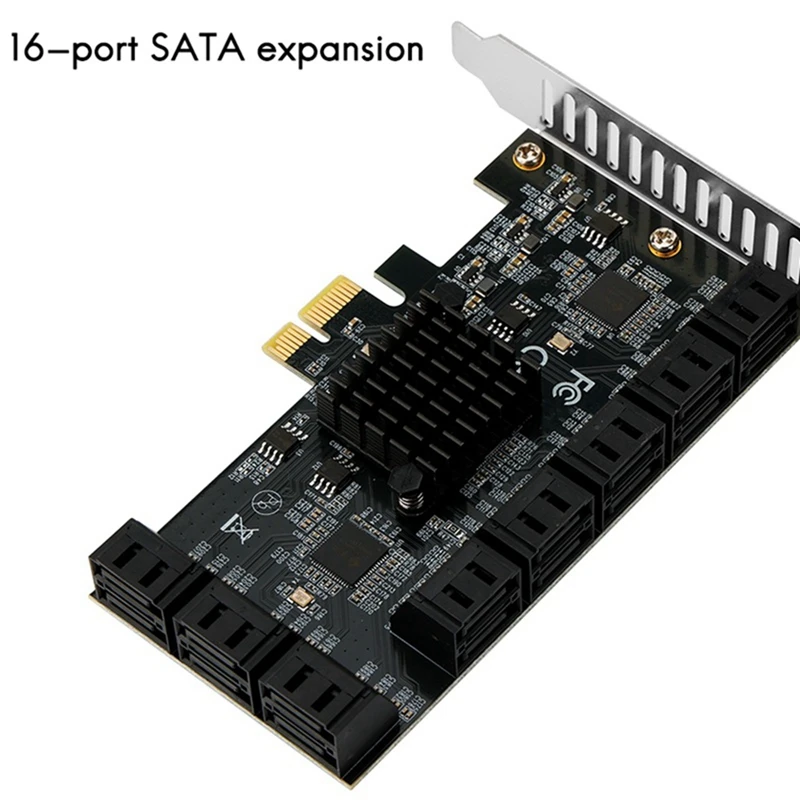 

New PCIE SATA Expansion Card PCIE 1X To 16-Port SATA3.0 6Gbps SATA III Multi-Port Hard Disk Adapter Riser Card