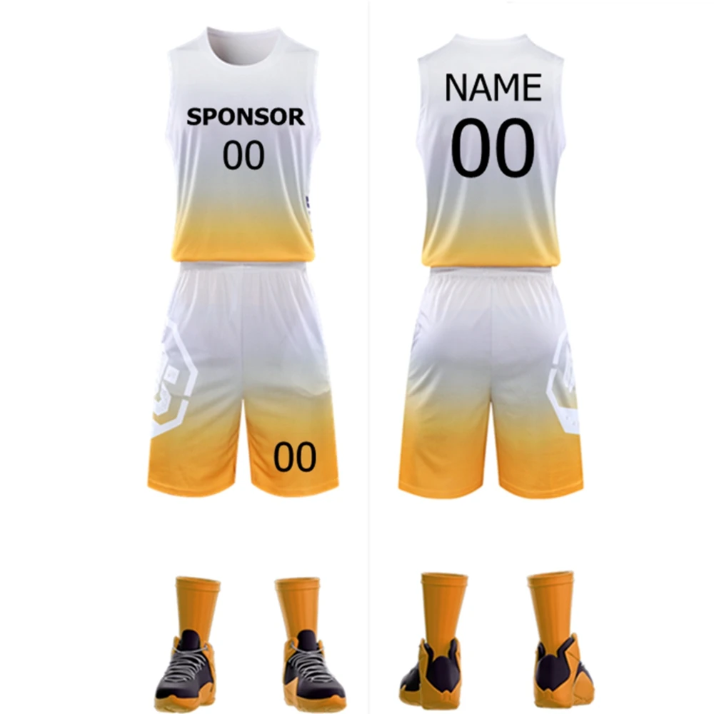 Men Youth Sports Basketball Set Summer New Quick Drying Breathable Short Sleeve T-Shirt University Basketball Team Jersey 2023
