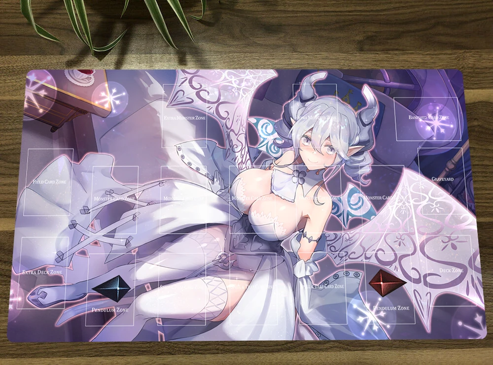 Board Game YuGiOh Girl Silver Sentinel TCG Mat Trading Card Game Mat Duel CCG Playmat Mouse Pad Desk Table Play Mat Free Bag