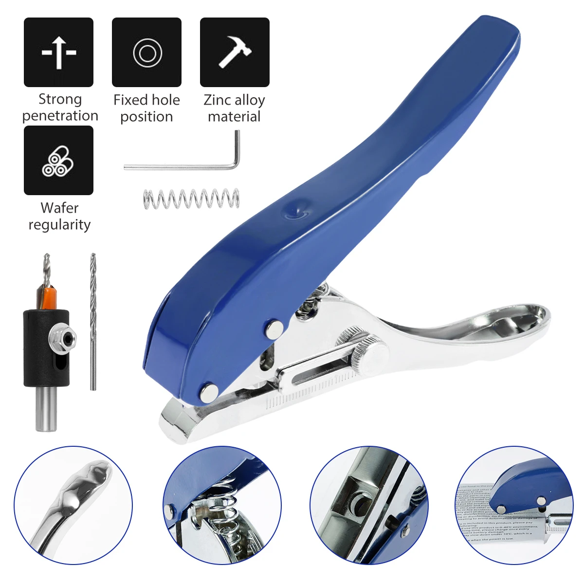

5Pcs Single Hole Punch 5/16inch Heavy Duty Hole Puncher Portable Hole Edge Banding Punching Plier Handheld Paper Hole Punch with