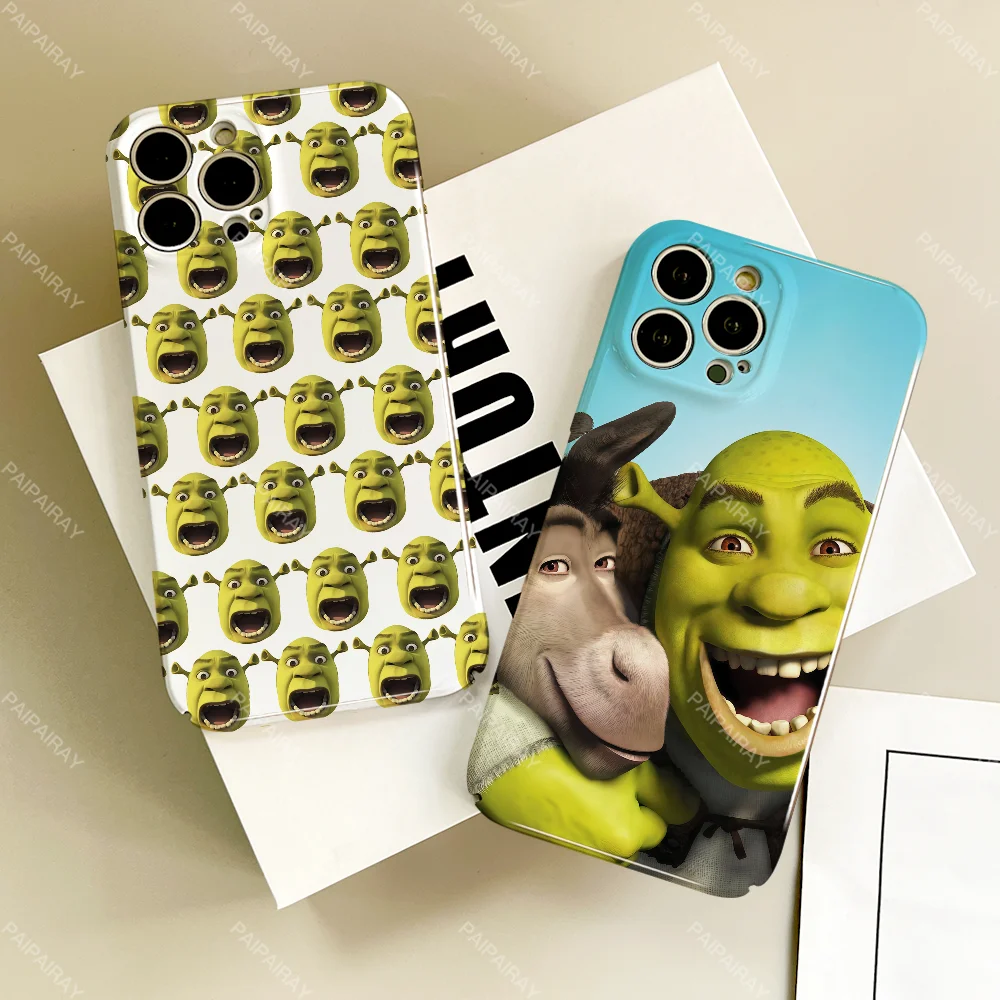 Фото Чехол для телефона с забавным мультяшным искусством мем фильма S-ShrekS для Samsung S 24 25 23 22 Ultra Plus A 04E 5G HD Hard Cover Film Shell №1