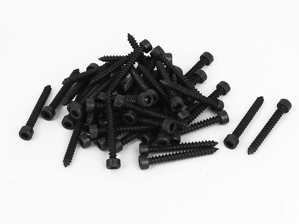 

3.5mm x 30mm Threaded Hex Head Self Tapping Screws Black 50 Pcs