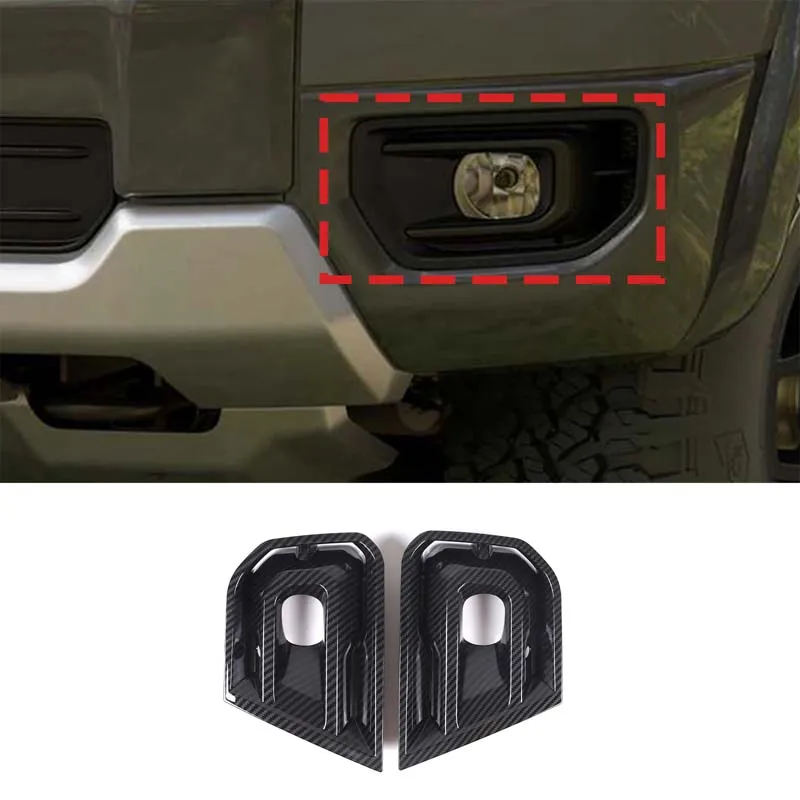

For Ford Ranger 2023+ ABS Car Carbon Fiber Pattern Front Bumper Fog Lamp Light Cover Trim Front Fog Lamp Frame
