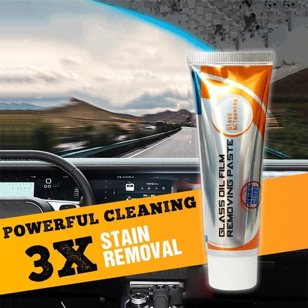 Car Glass Oil Film Removing Paste Deep Cleaning Polishing Glass Cleaner for Auto Windshield Home Streak-Free Shine Glass Cleaner
