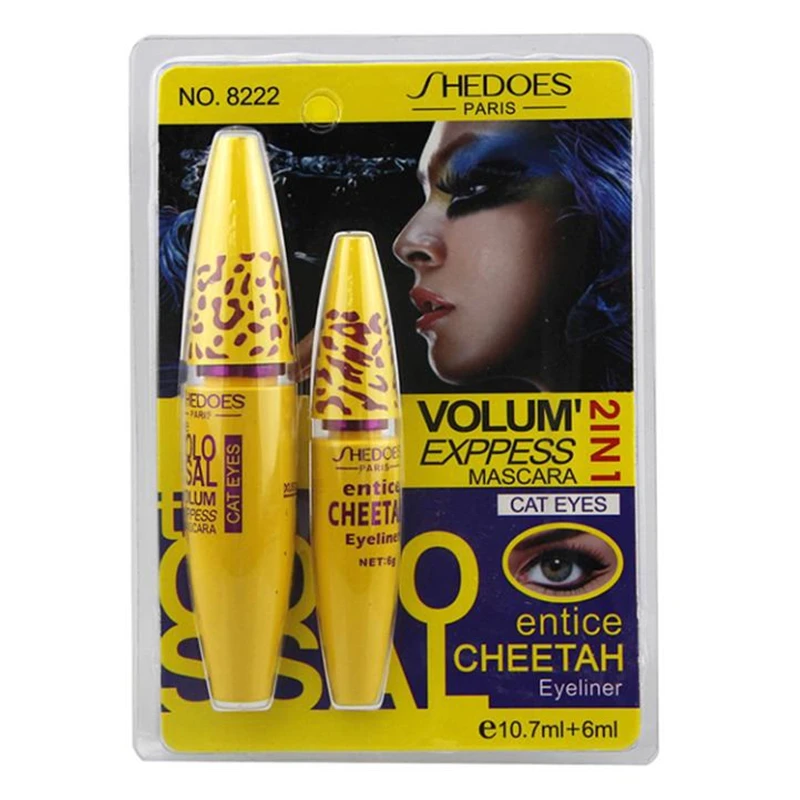 

Eye Makeup tool Eye liner with Leopard Mascara Black Liquid Eyeliner Waterproof Curling mascara Tool make up set makeup kit