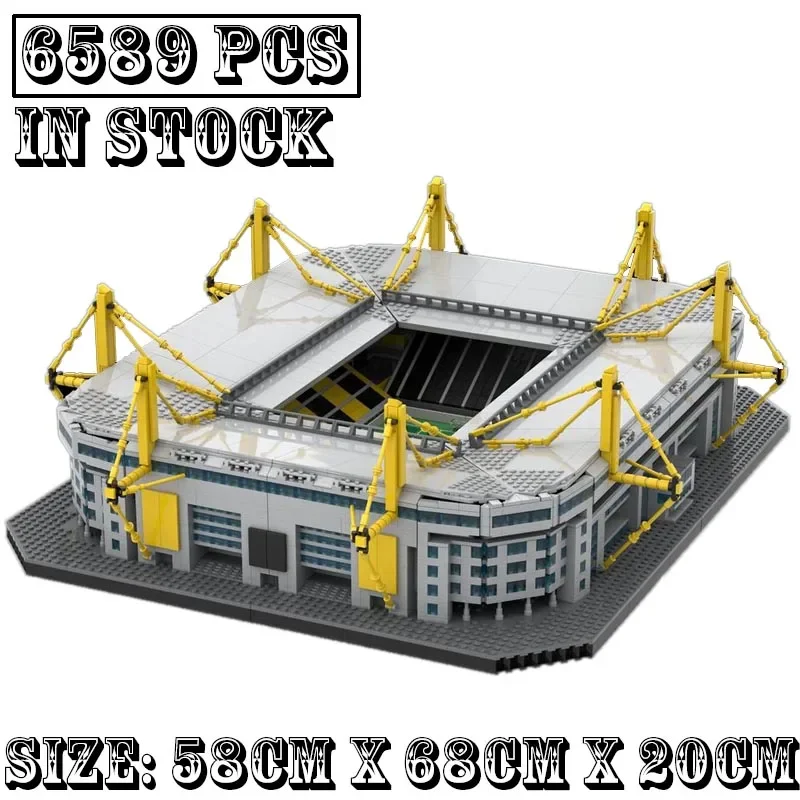 

New MOC-152781 Dortmund Westfalenstadion Football Field City Model Modular Build Building Bricks Blocks Kid Toys Birthday Gifts