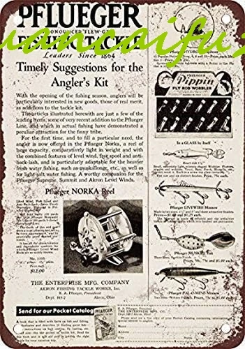 Винтажная жестяная вывеска Pflueger 1931