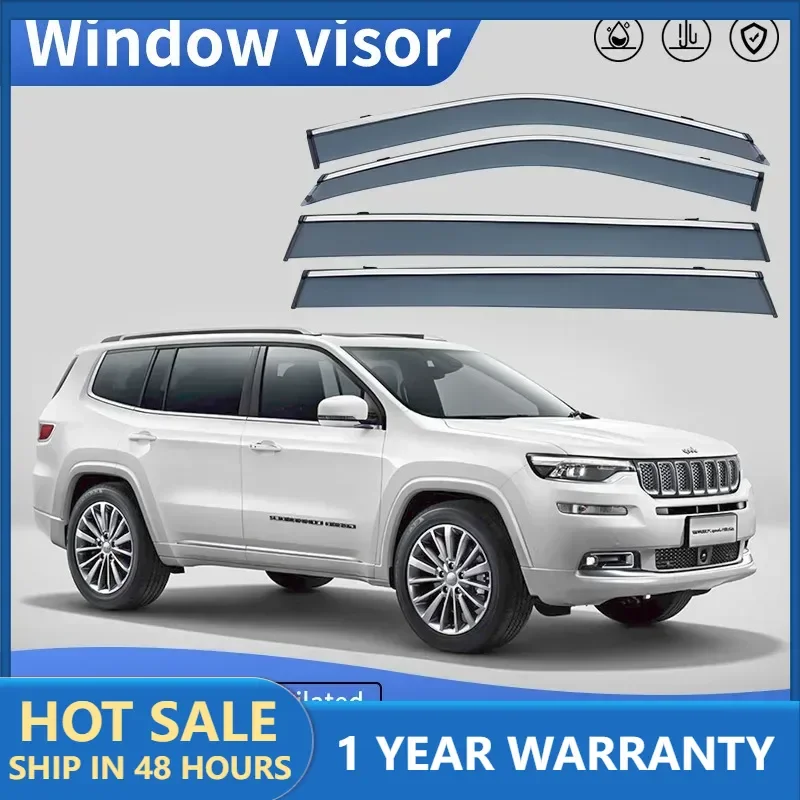 Фото 4 шт. для JEEP GRAND COMMANDER XK 2018 + козырек на окно автомобиля, тент, навесы, лобовое стекло, боковое окно, козырек от дождя, автоаксессуары №1