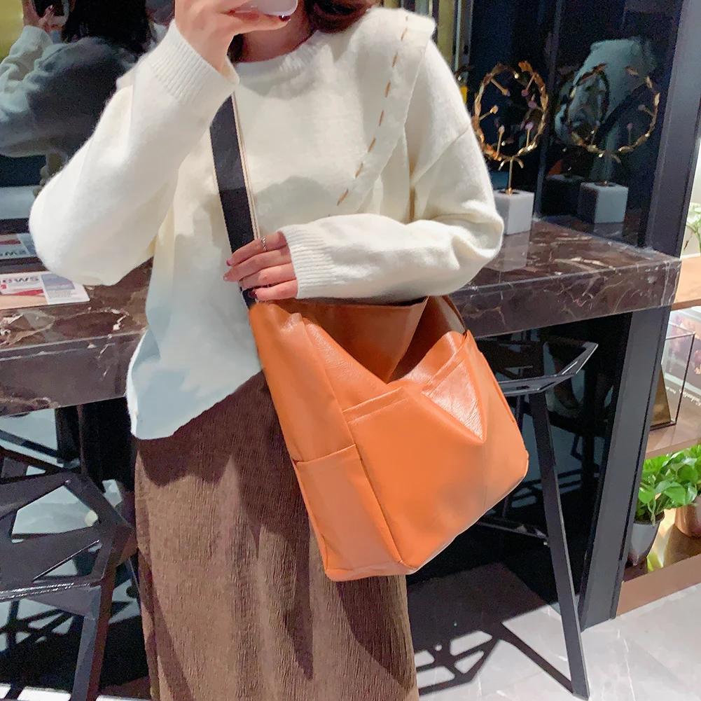 

Вместительные клатчи, молодежная Женская Ранняя сумка, повседневные сумки через плечо из искусственной кожи, женские повседневные сумки че...