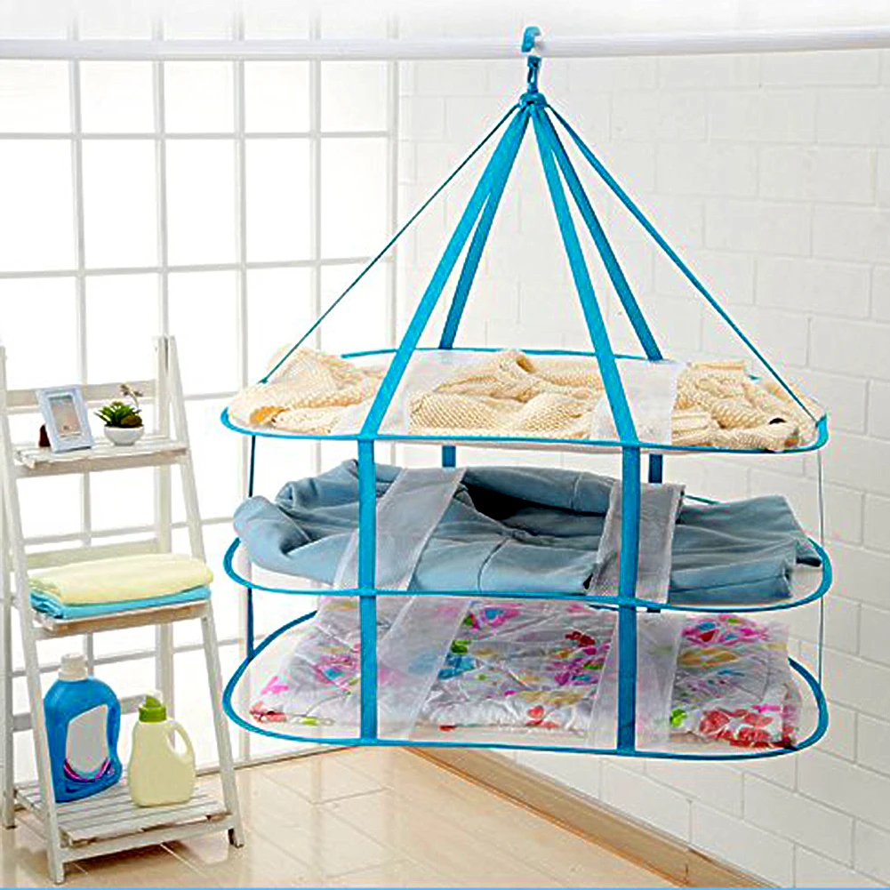 

3 яруса/2 яруса, экономит пространство, сушилка для одежды, женское практичное подвесное нижнее белье для ванной комнаты, синий дом