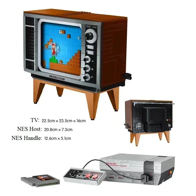 Фото Супер NES Nintendo Entertainment System, совместимая модель 71374, строительный блок, сборка кирпича, ТВ-игра, детские игрушки на день рождения, подарки №3
