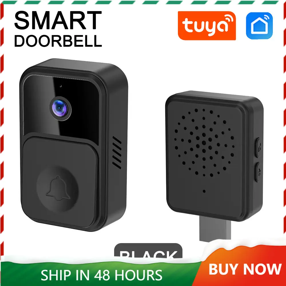 

Security Door Bell Tuya APP 2.4G WiFi Smart Doorbell Camera Voice Change V9 Home Monitor Vision Smart Intercom Door Bell